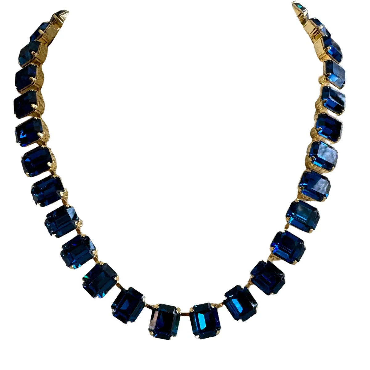 Cara Montana Blue Crystal Emerald Cut Necklace