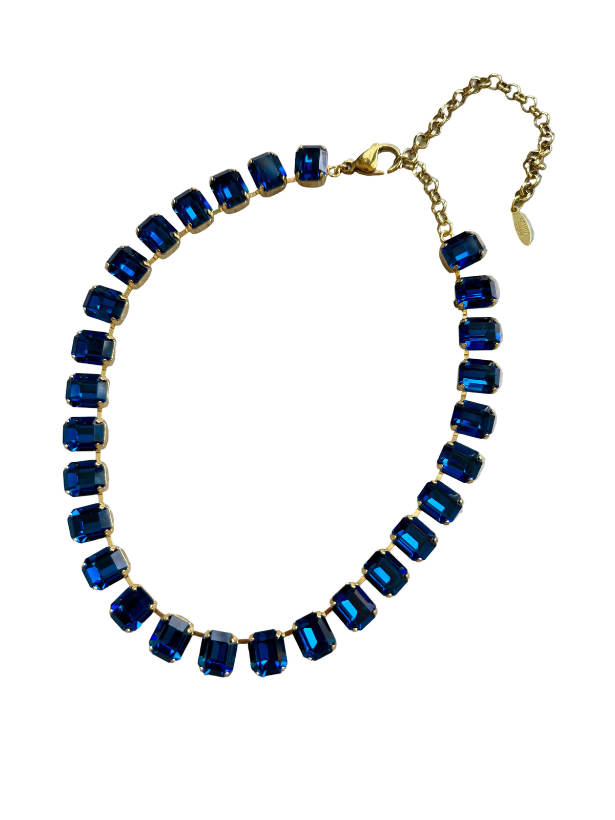 Cara Montana Blue Crystal Emerald Cut Necklace