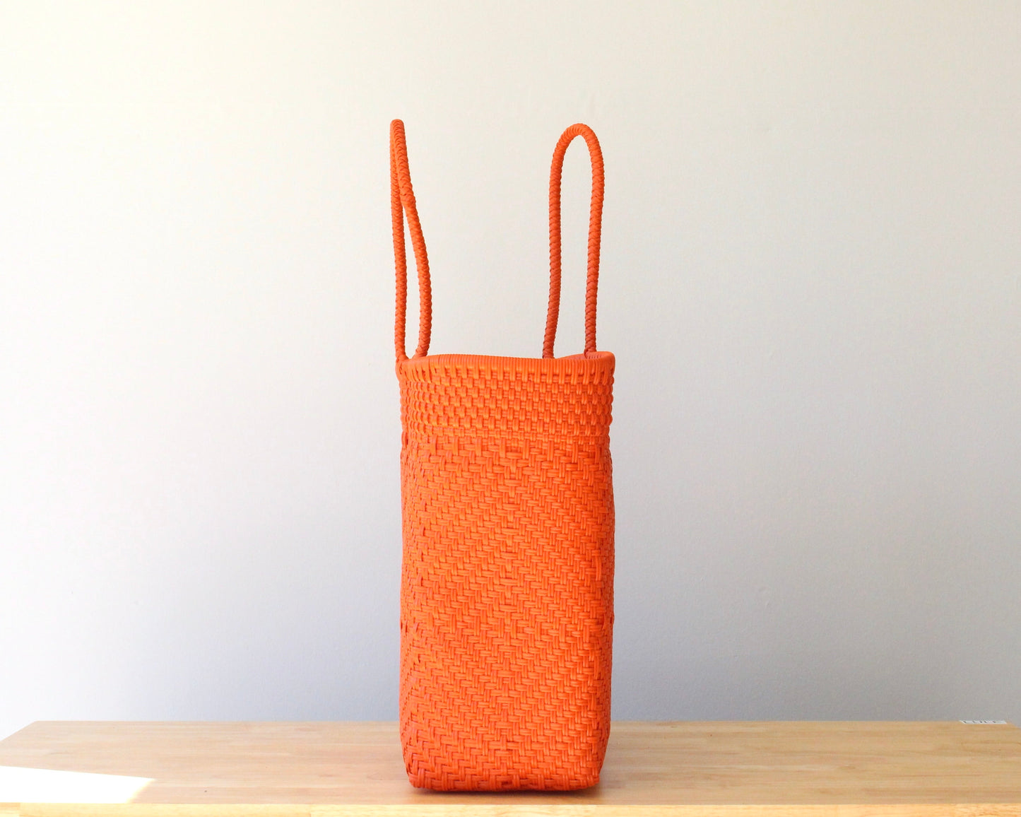 Orange Woven Artisan Tote Bag