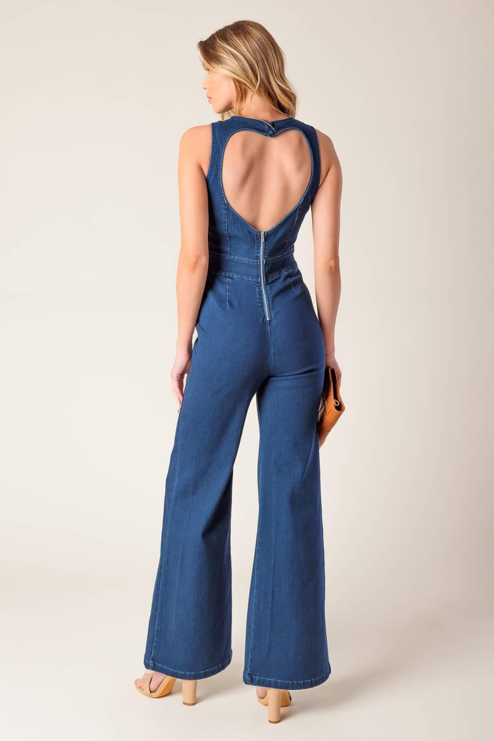 Book Nook Medium Indigo Denim Jumpsuit