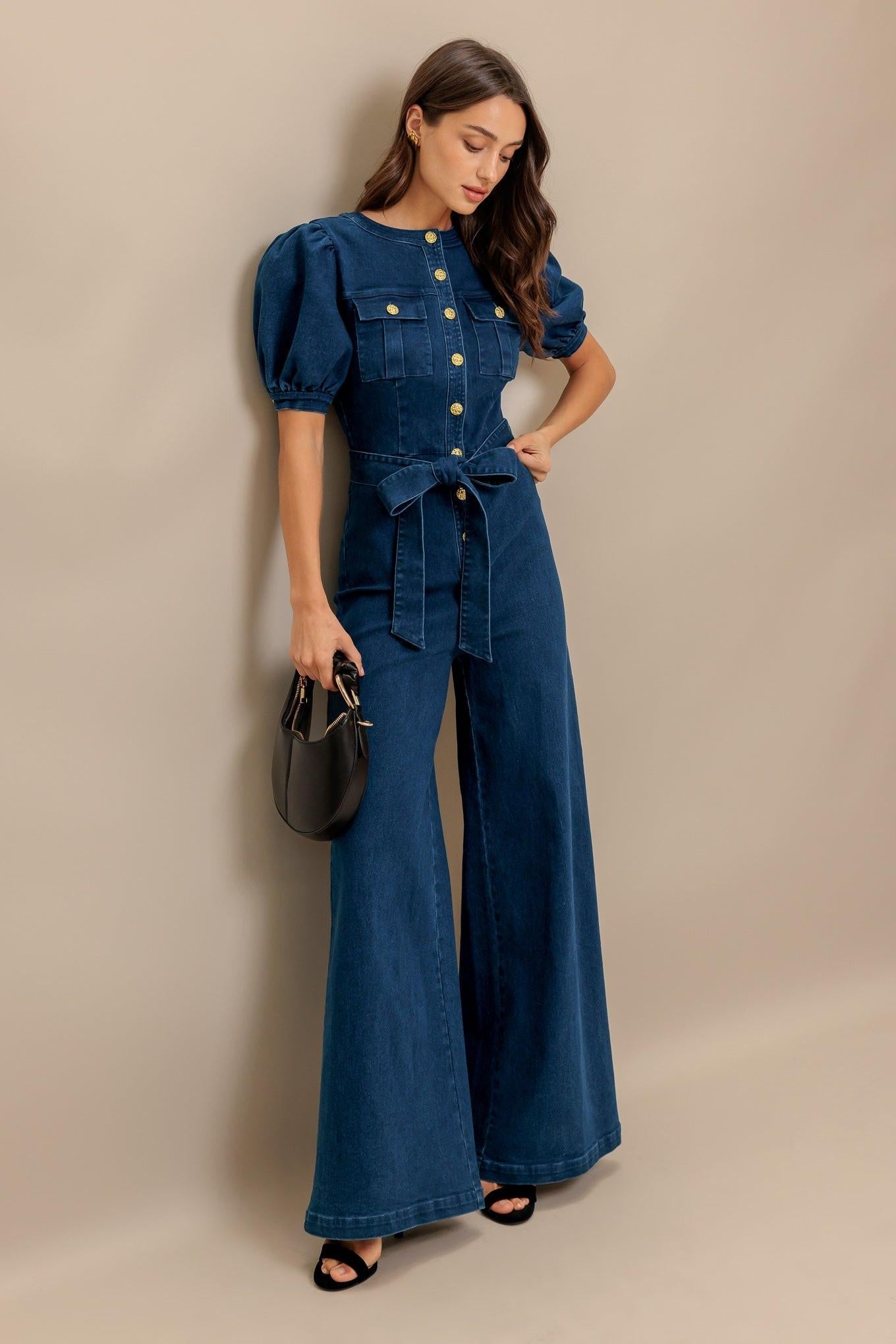 Utility Queen Denim Jumpsuit