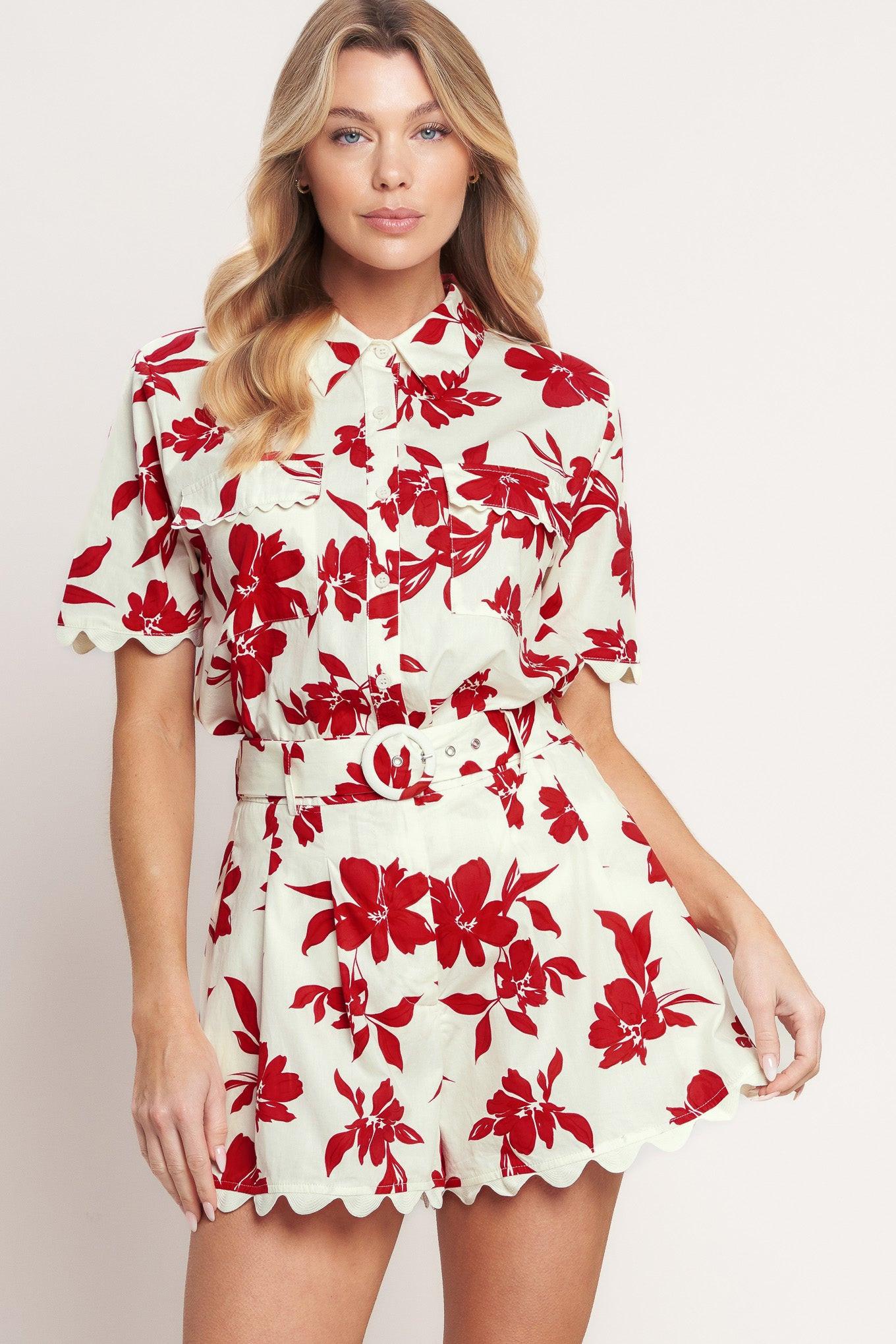 FLORAL KISS WOVEN SHORT
