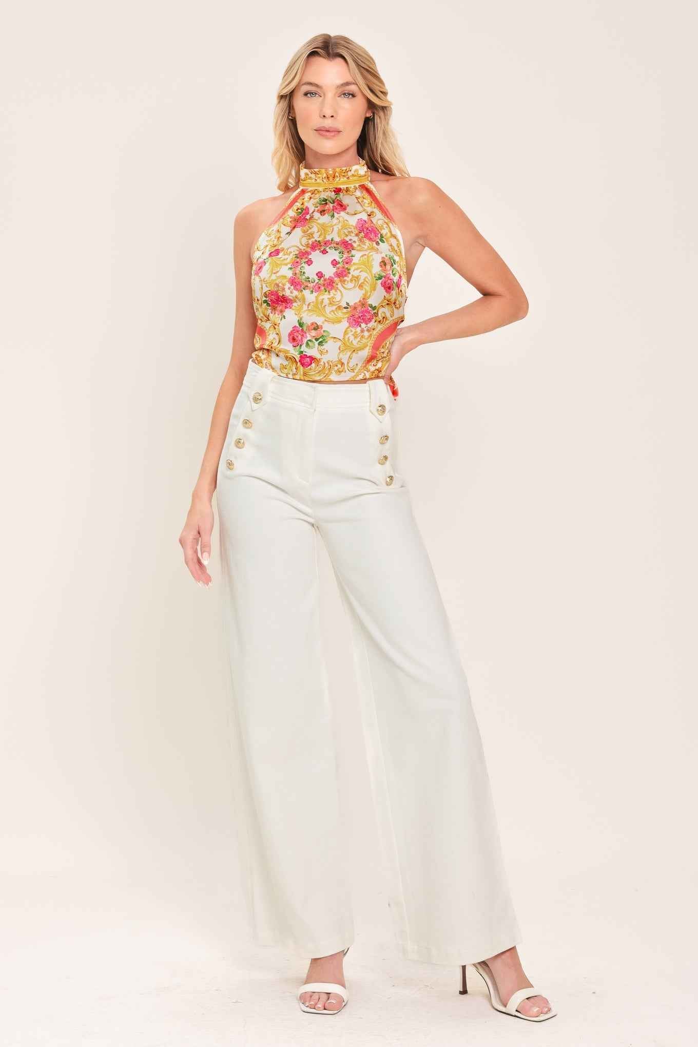 LUXE LOVE STORY WOVEN WOVEN CROP TOP