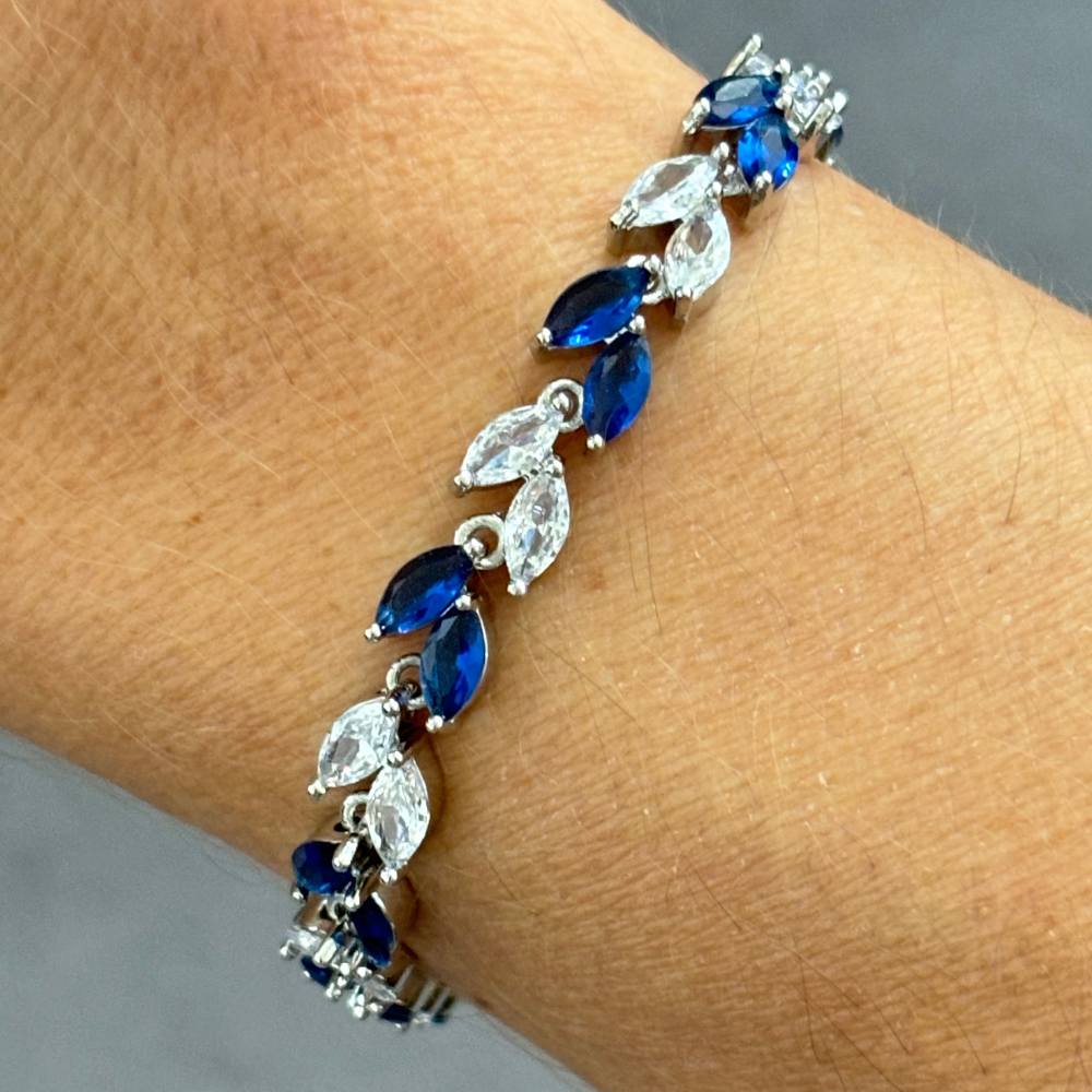 Blue Marquise CZ Tennis Bracelet
