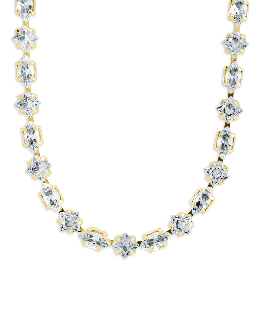 Kite Cut Tennis Necklace