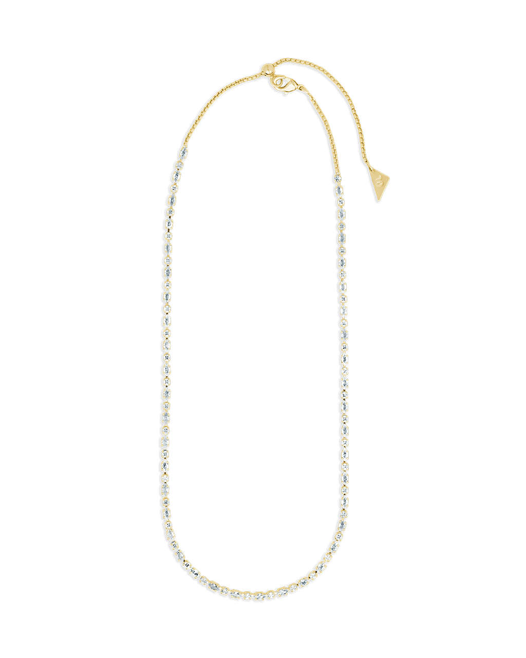 Elongated Hexagon Cut Tennis Necklace