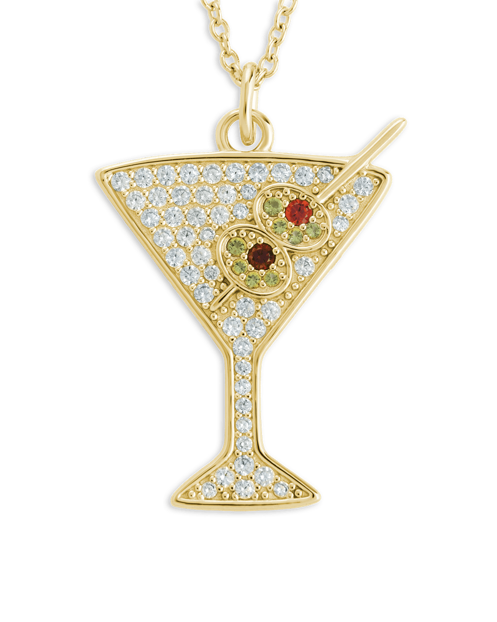 Pave CZ Dirty Martini Pendant