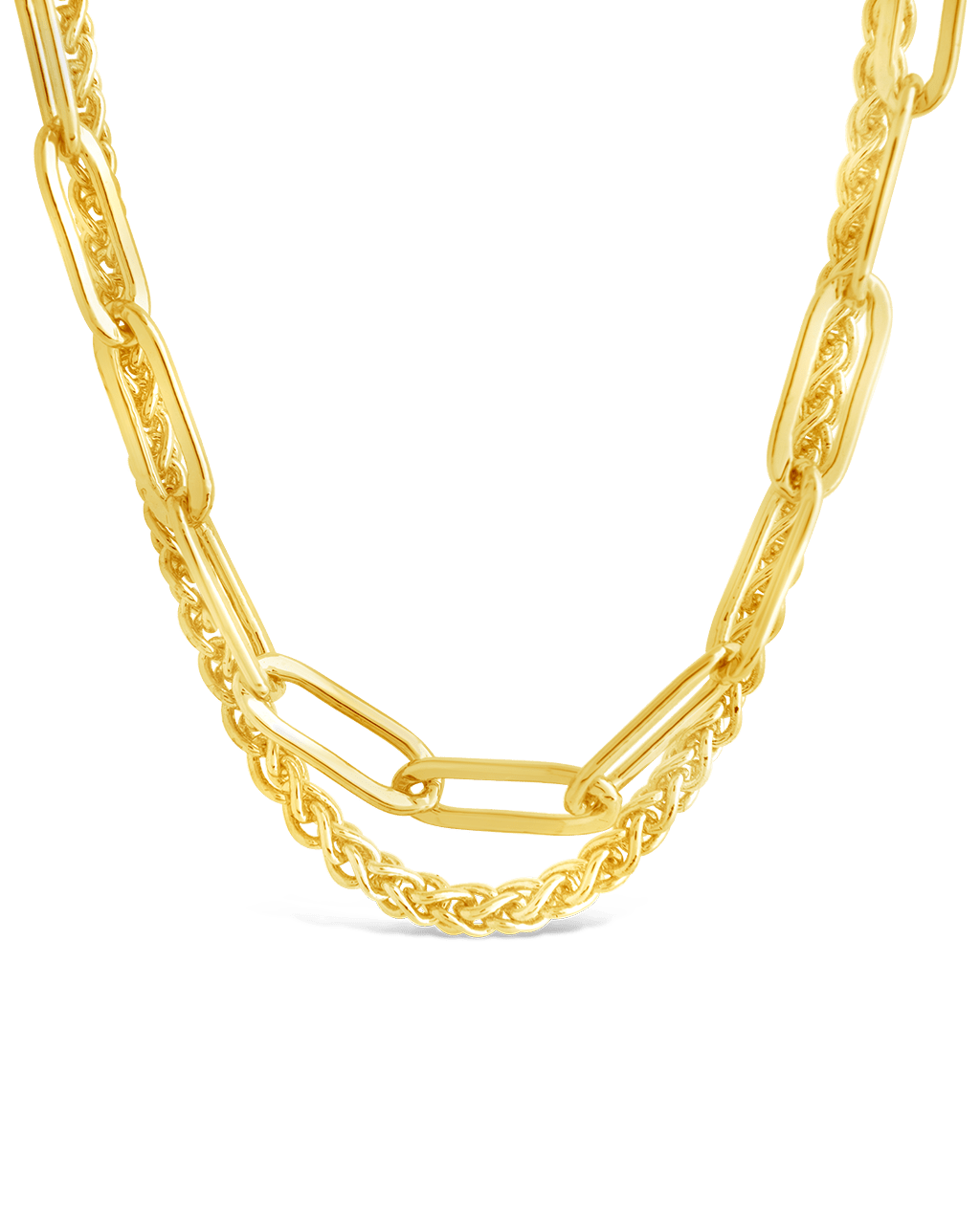 Emery Paperclip & Curb Chain Layered Necklace