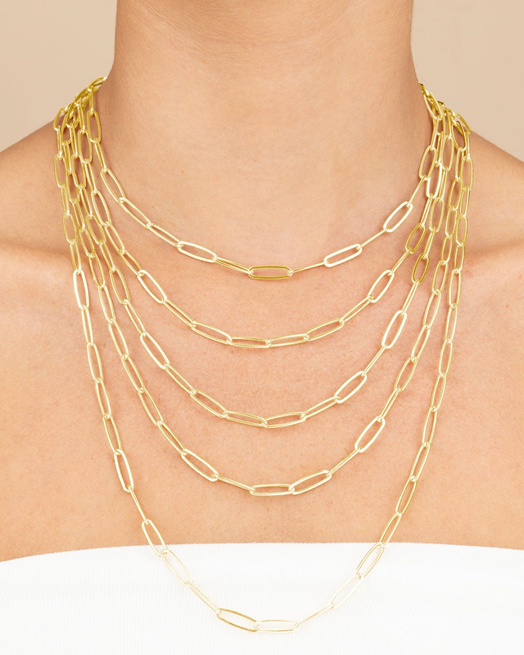 Sterling Silver Large Elongated Paperclip Chain Necklace