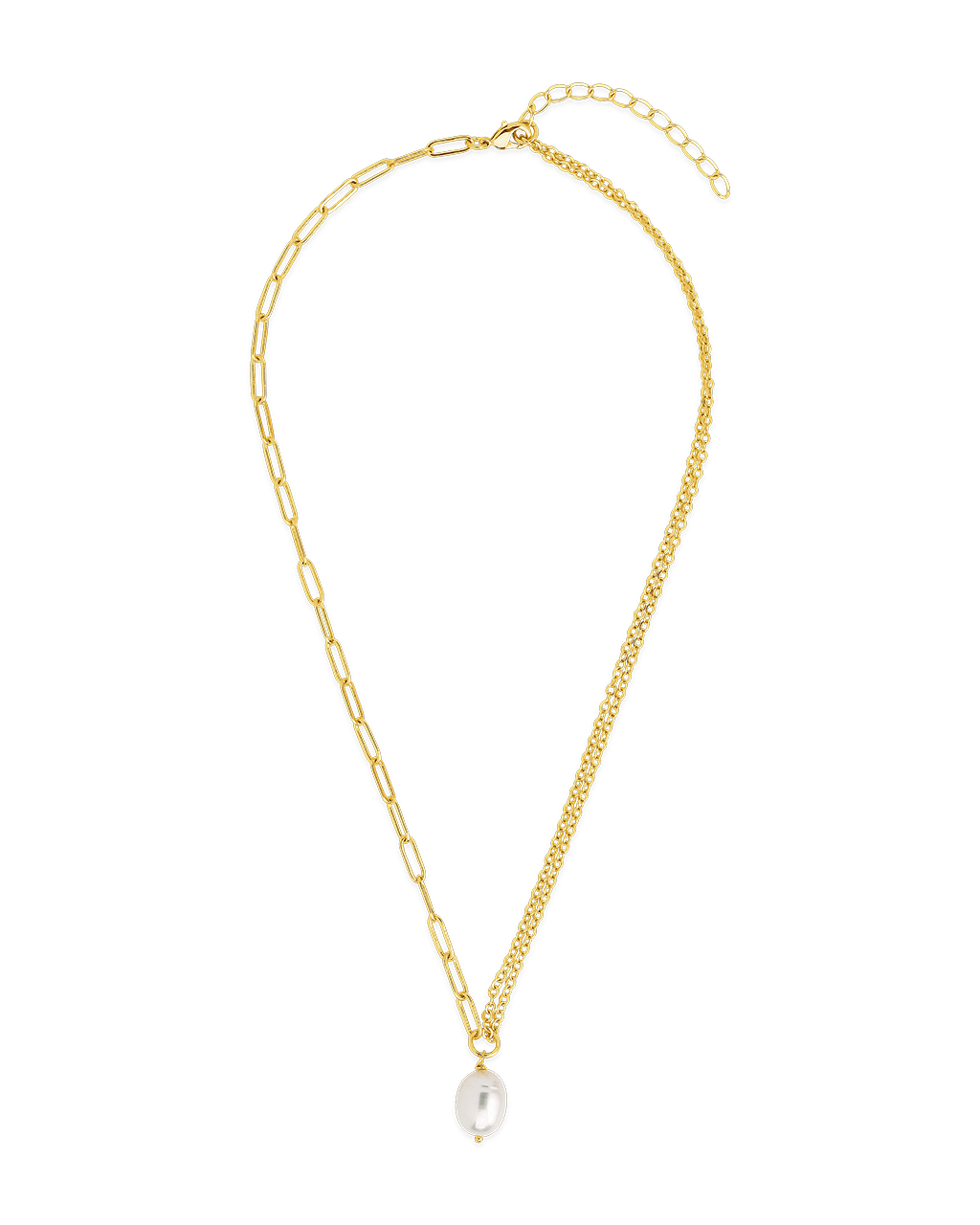 River Pearl Drop Chain Necklace