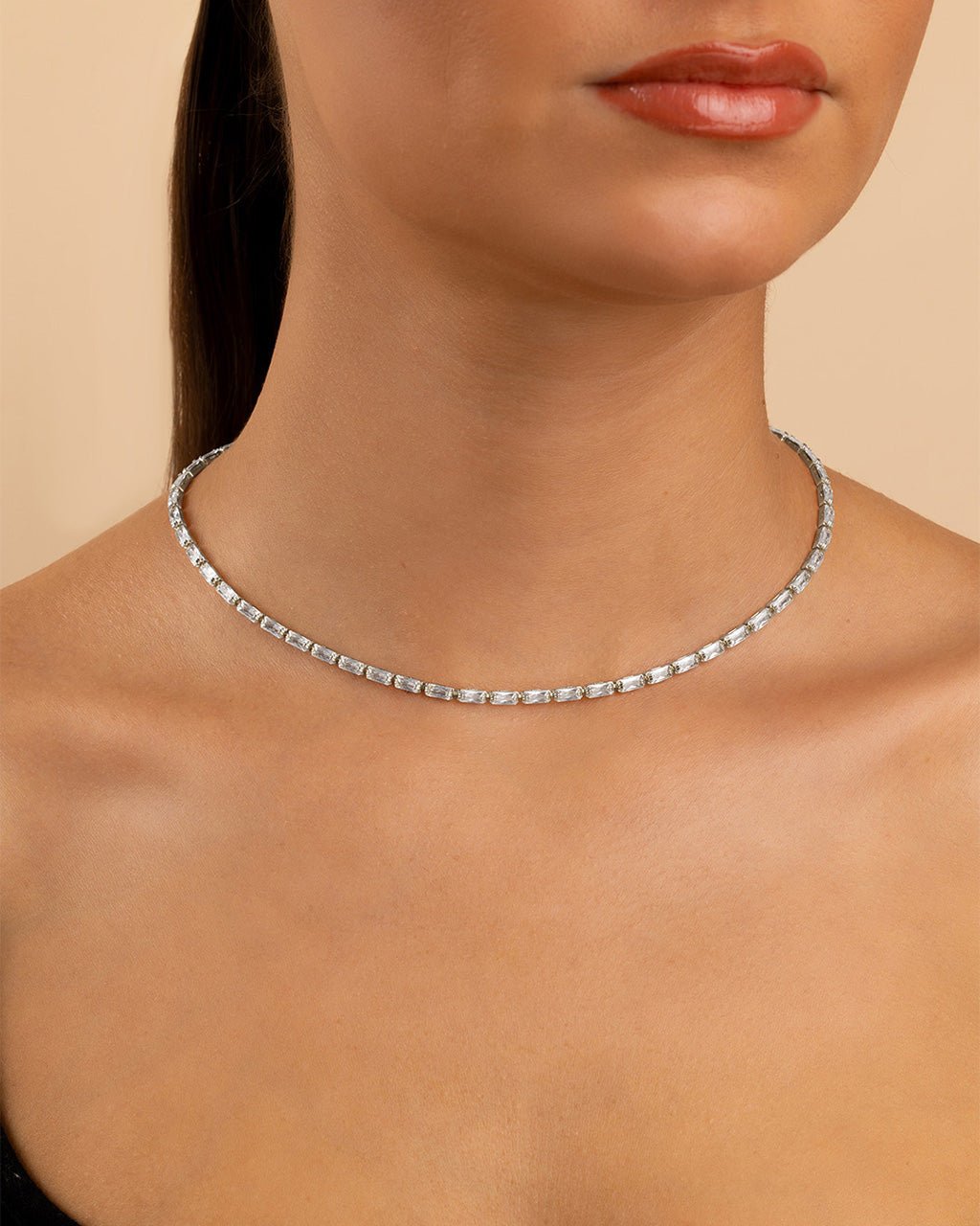 Madeline Baguette Tennis Necklace