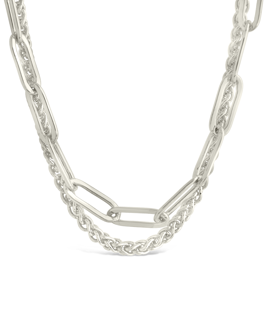 Emery Paperclip & Curb Chain Layered Necklace
