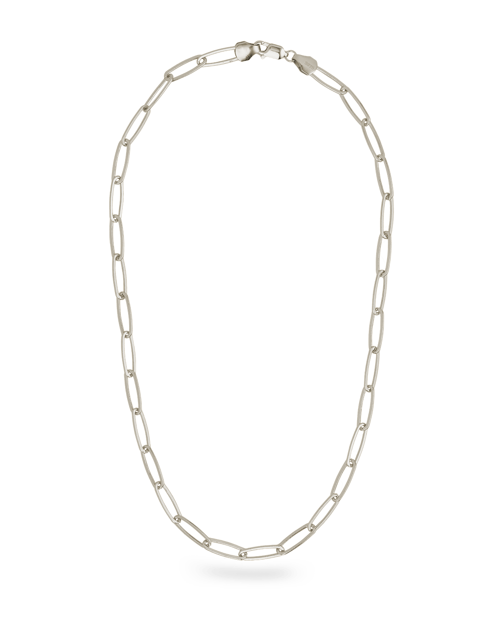 Sterling Silver Large Elongated Paperclip Chain Necklace