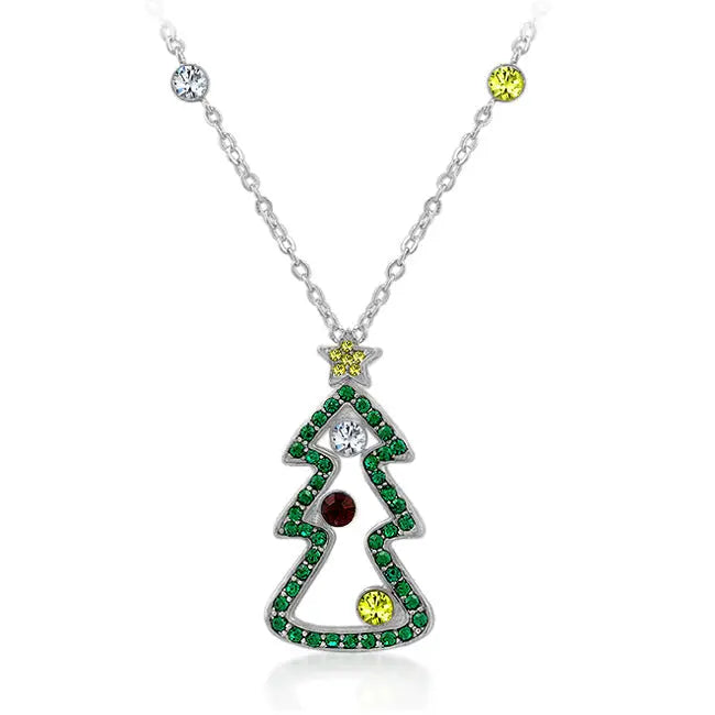 Cubic Zirconia Christmas Pendant Holiday Jewelry