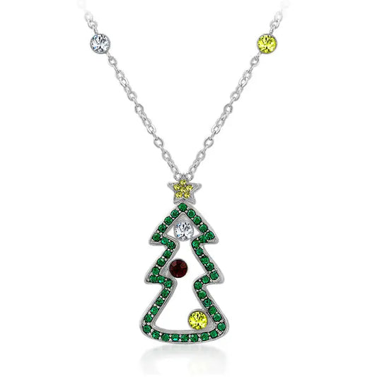Cubic Zirconia Christmas Pendant Holiday Jewelry