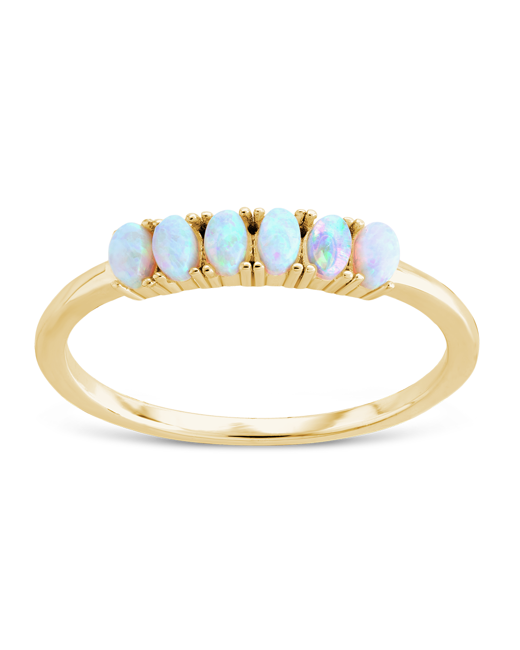 Sterling Silver Blue Opal Cluster Ring