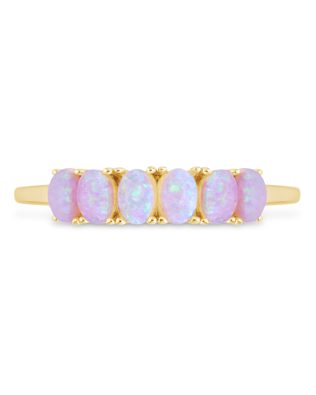 Sterling Silver Pink Opal Cluster Ring