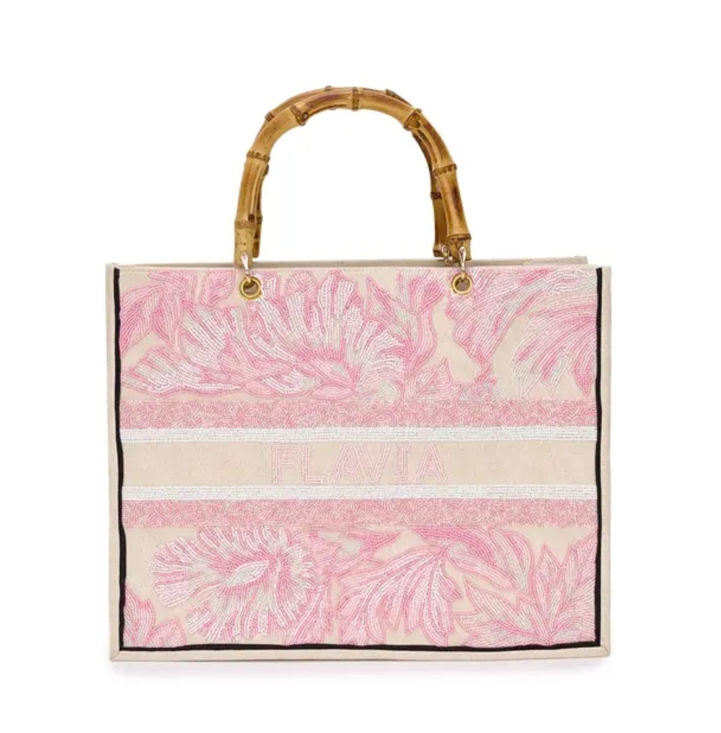 Rosé All Day Custom Beaded Tote