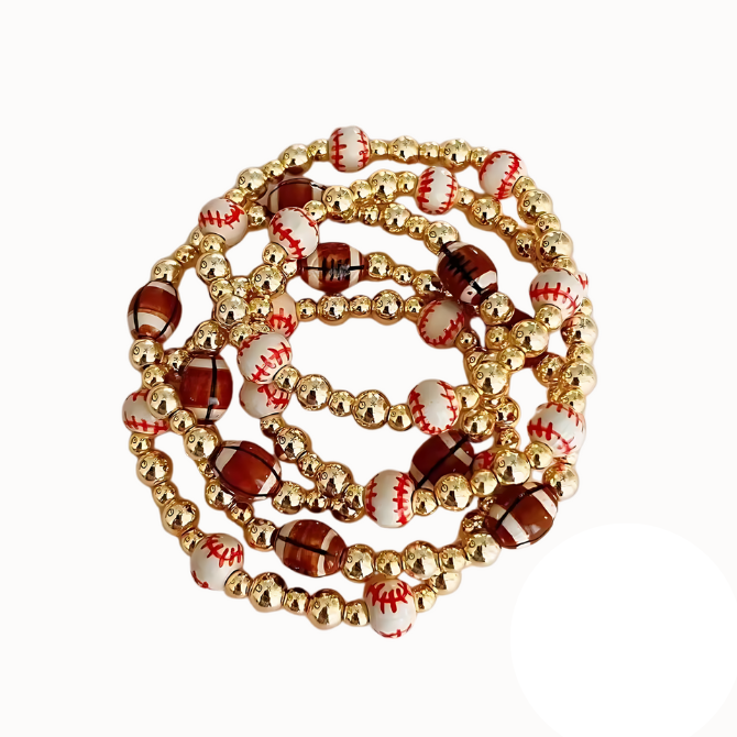 Football Beaded Bracelet 
