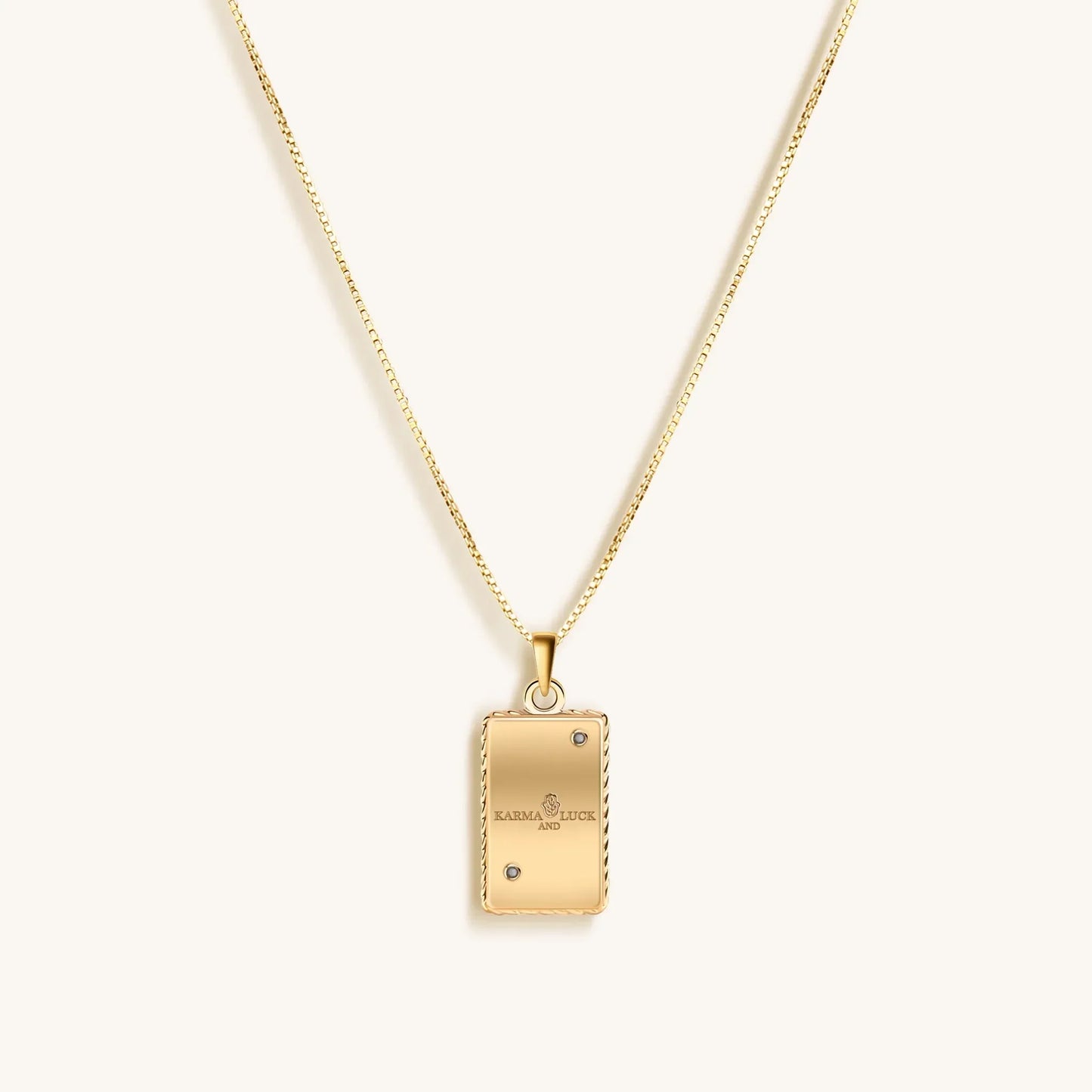 Generous Enthusiasm White Enamel Leo Card Necklace