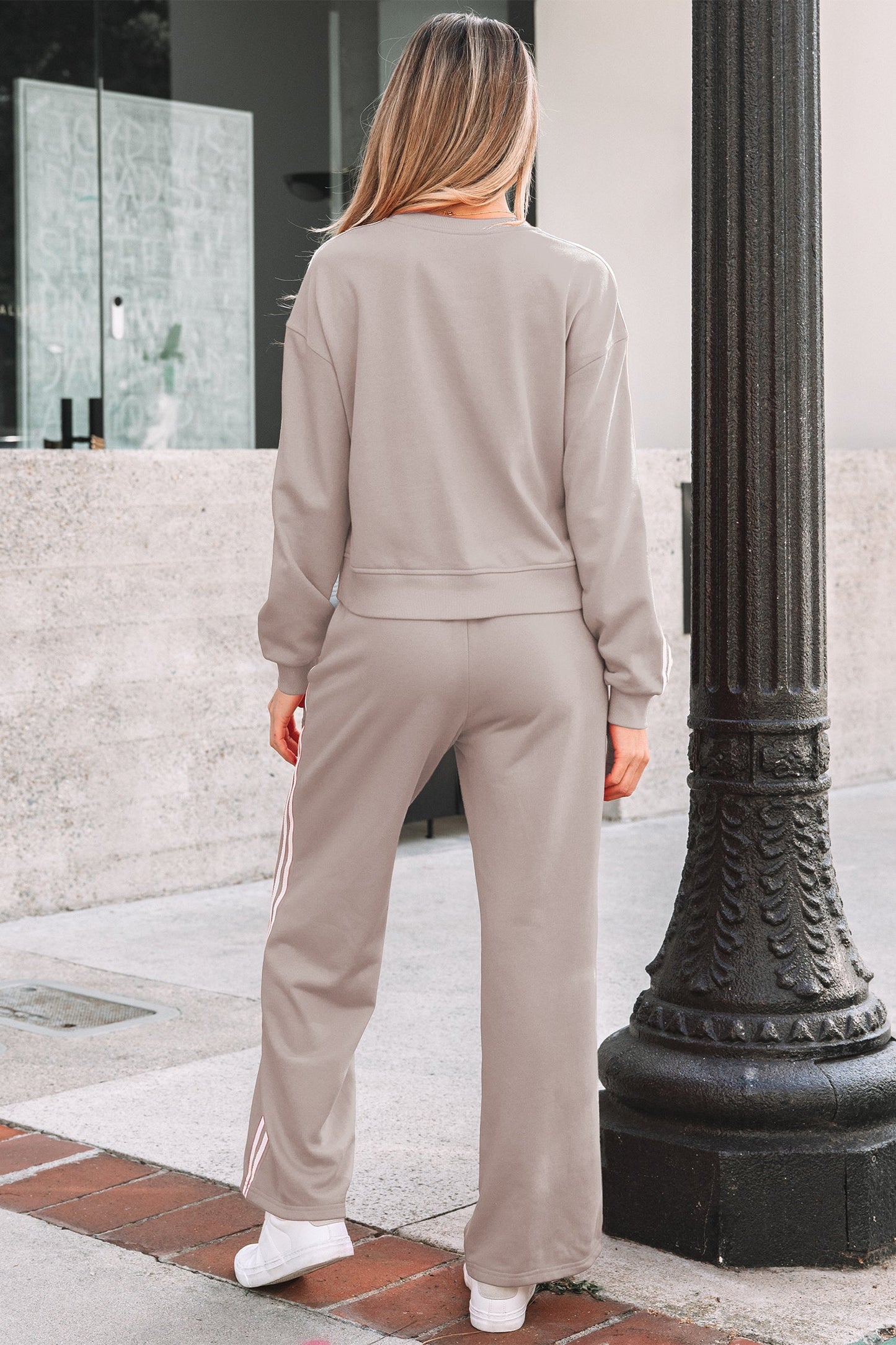 Varsity Stripe Crewneck Pullover & Sweatpants Set