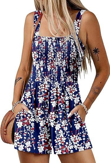 Floral Print Sleeveless Beach Jumpsuit