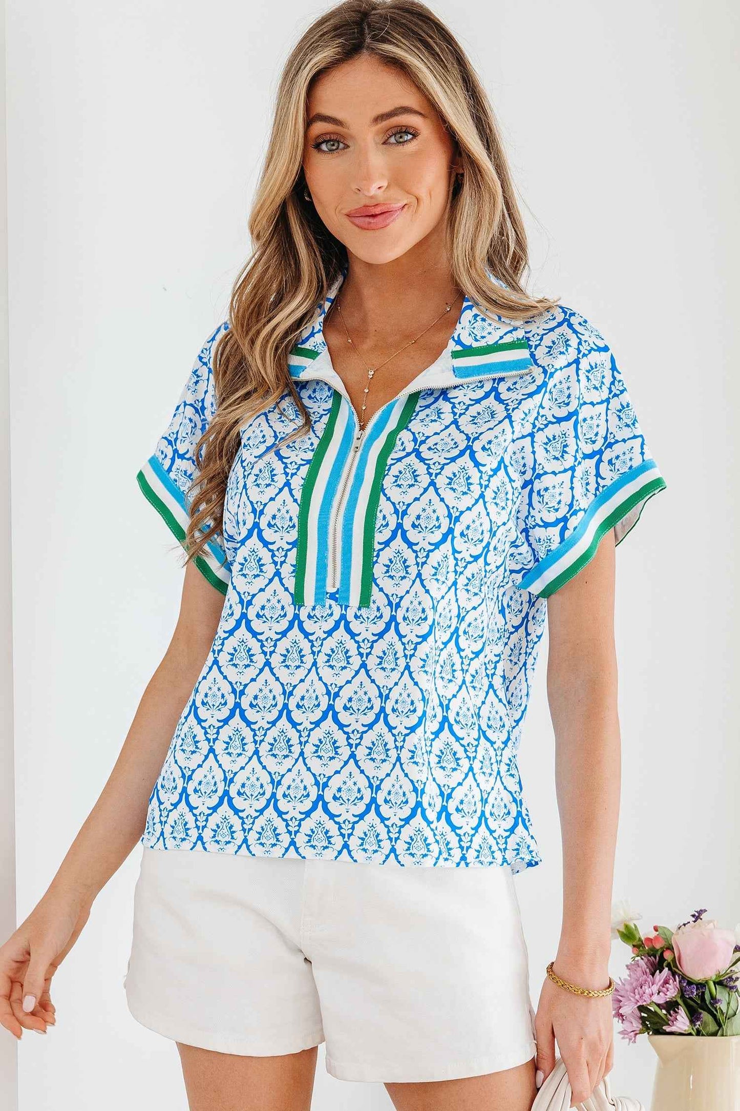 Jade Sleeve Summer Blouse Top