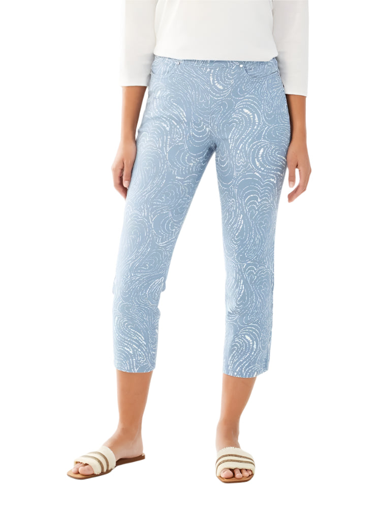 FDJ Pull-On Slim Crop Trapped Hearts Capri 2034837