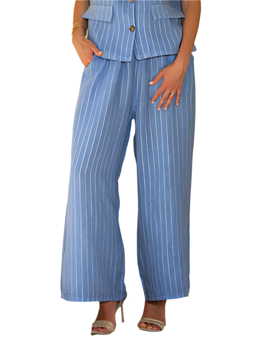 Cherishh Made In Italy Linen Pinstripe Pants C5266