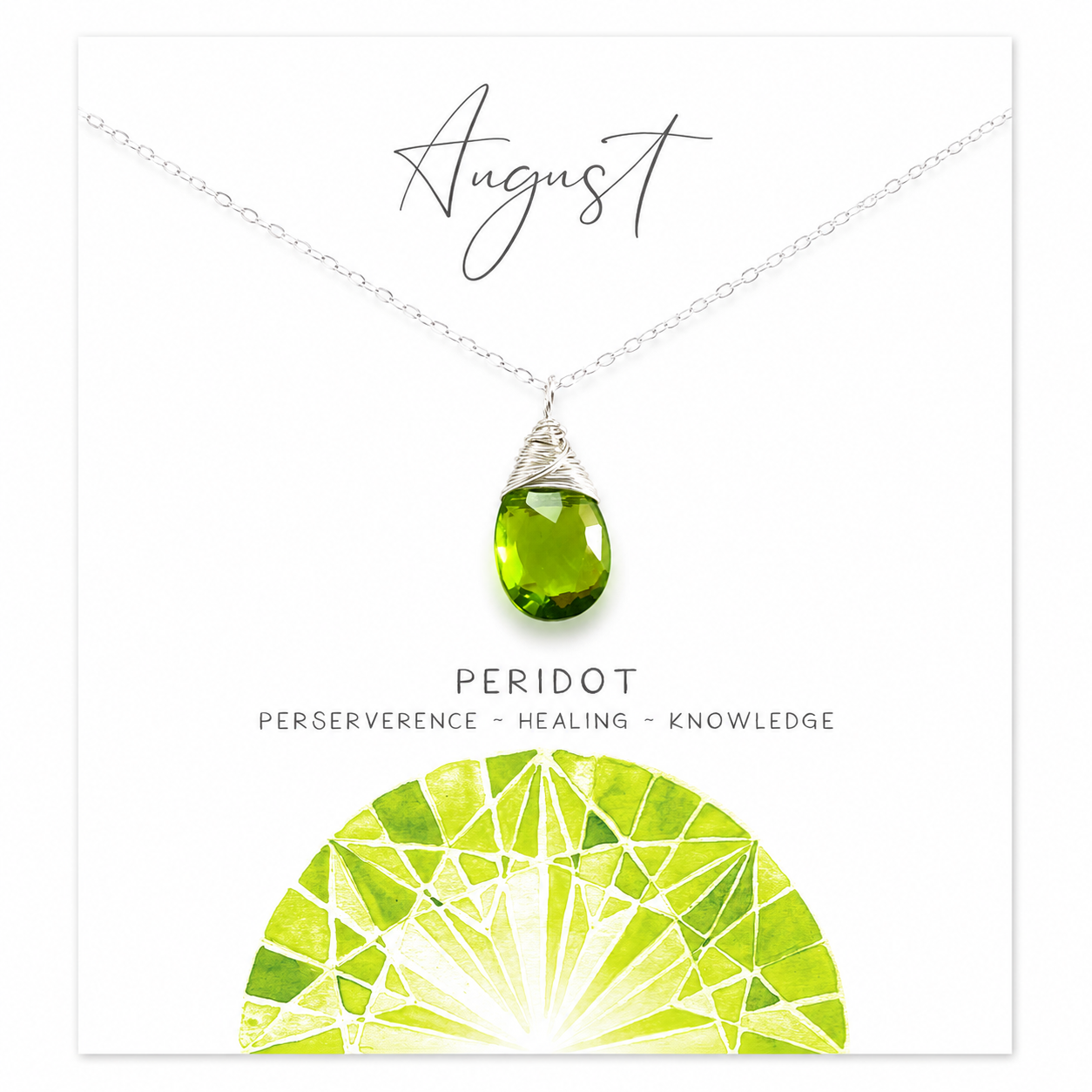 Peridot - August Birthstone - Sterling Silver Necklace
