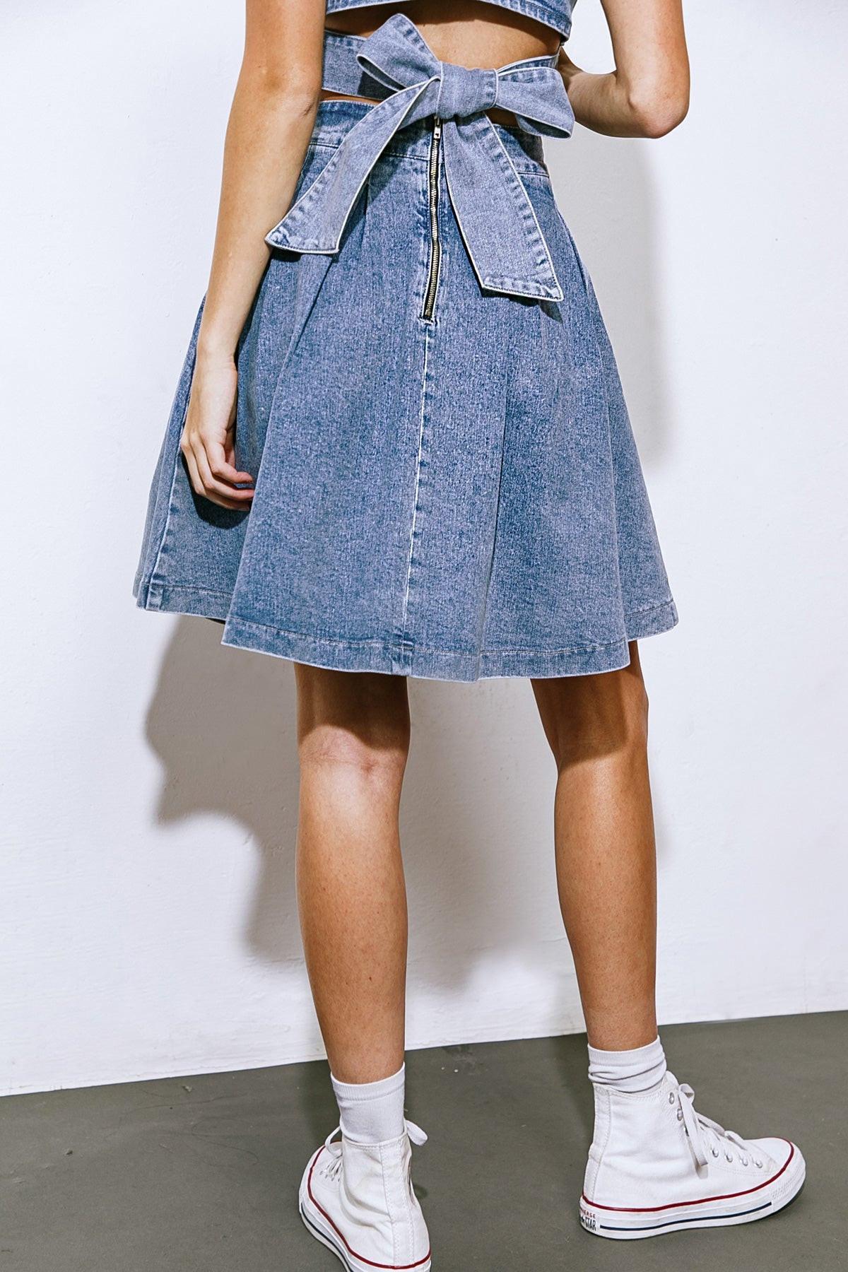 Your Eyes on Mine Denim Mini Skirt