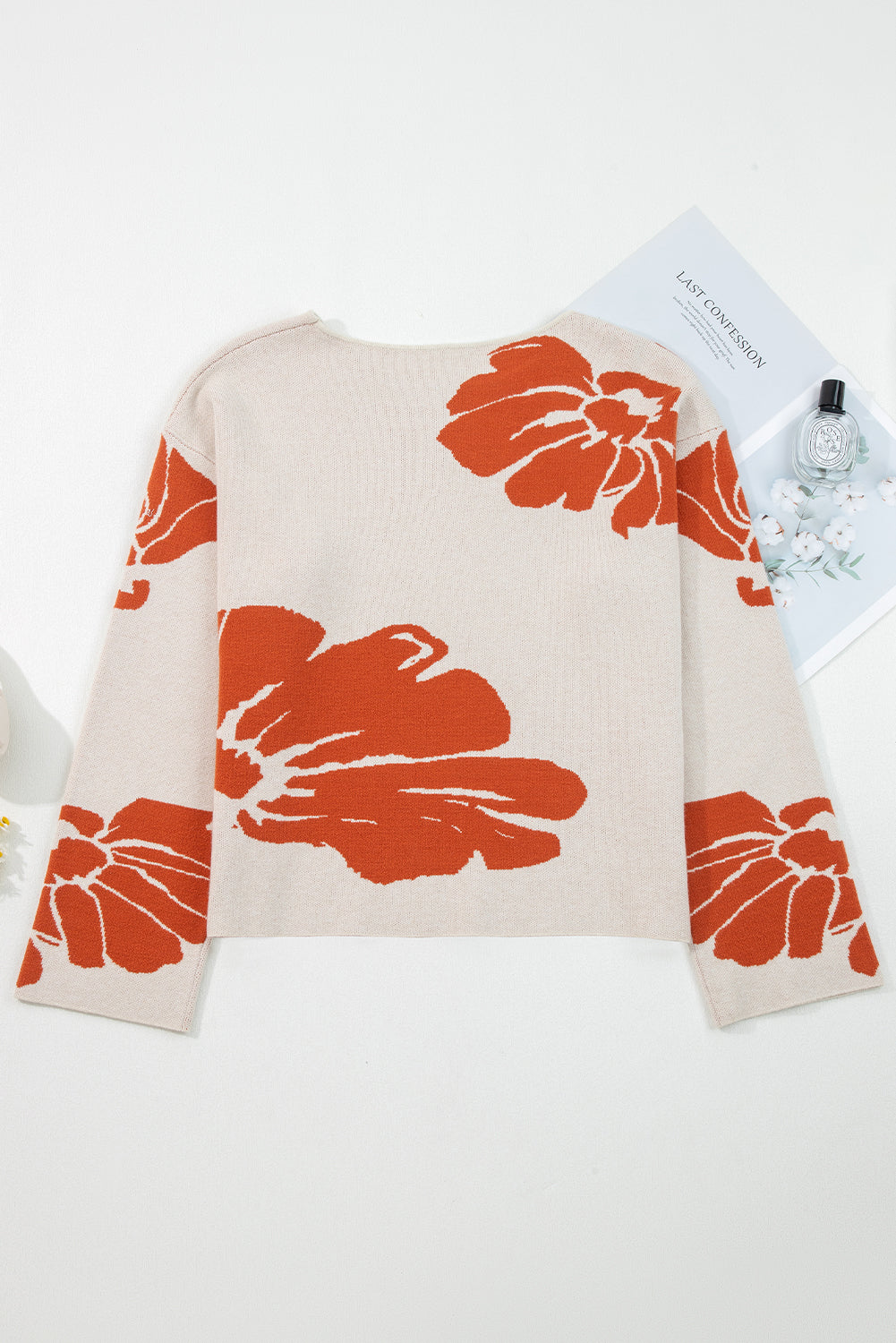 Floral Wide Long Sleeve Sweater