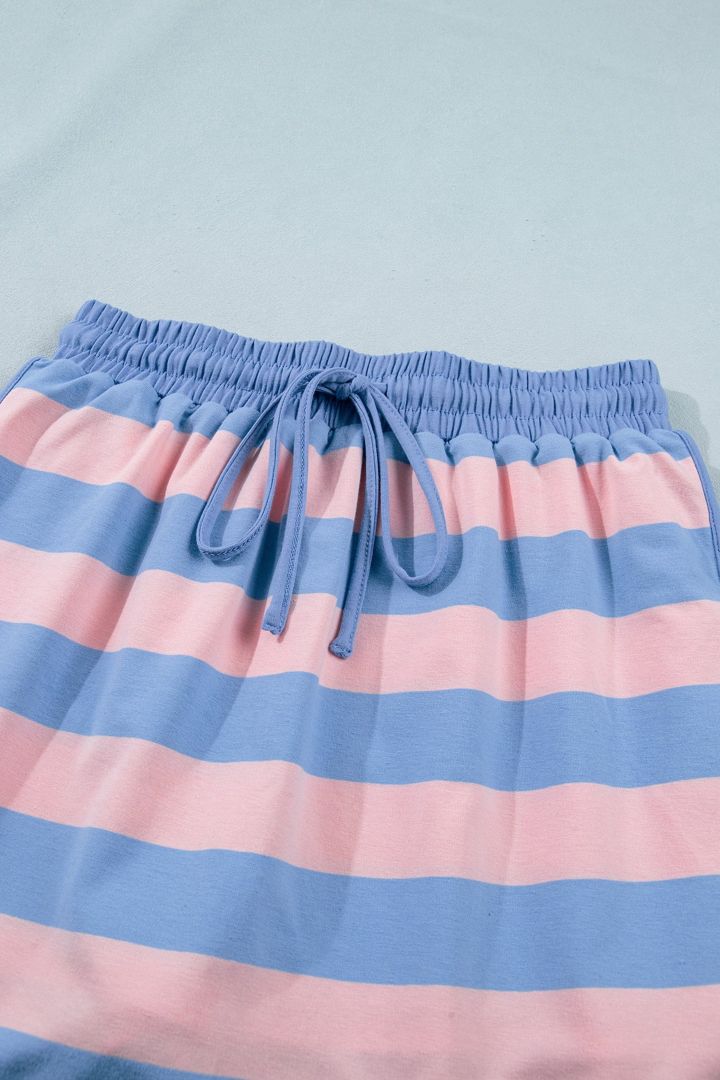 Stripe Dolman Tee & Drawstring Skort Athletic Set
