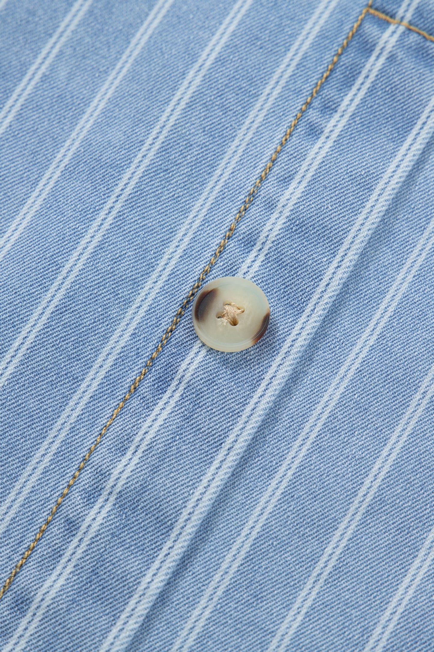 Stripe Denim Buttoned Back Mini T-Shirt Dress