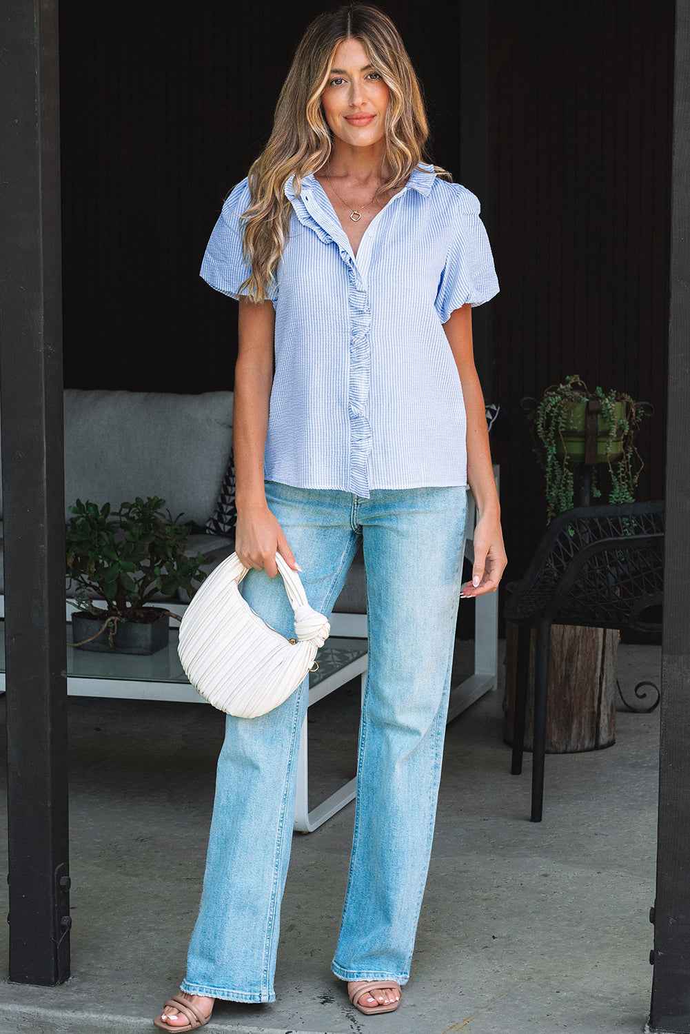 Monica Short Bubble Sleeve Shirt