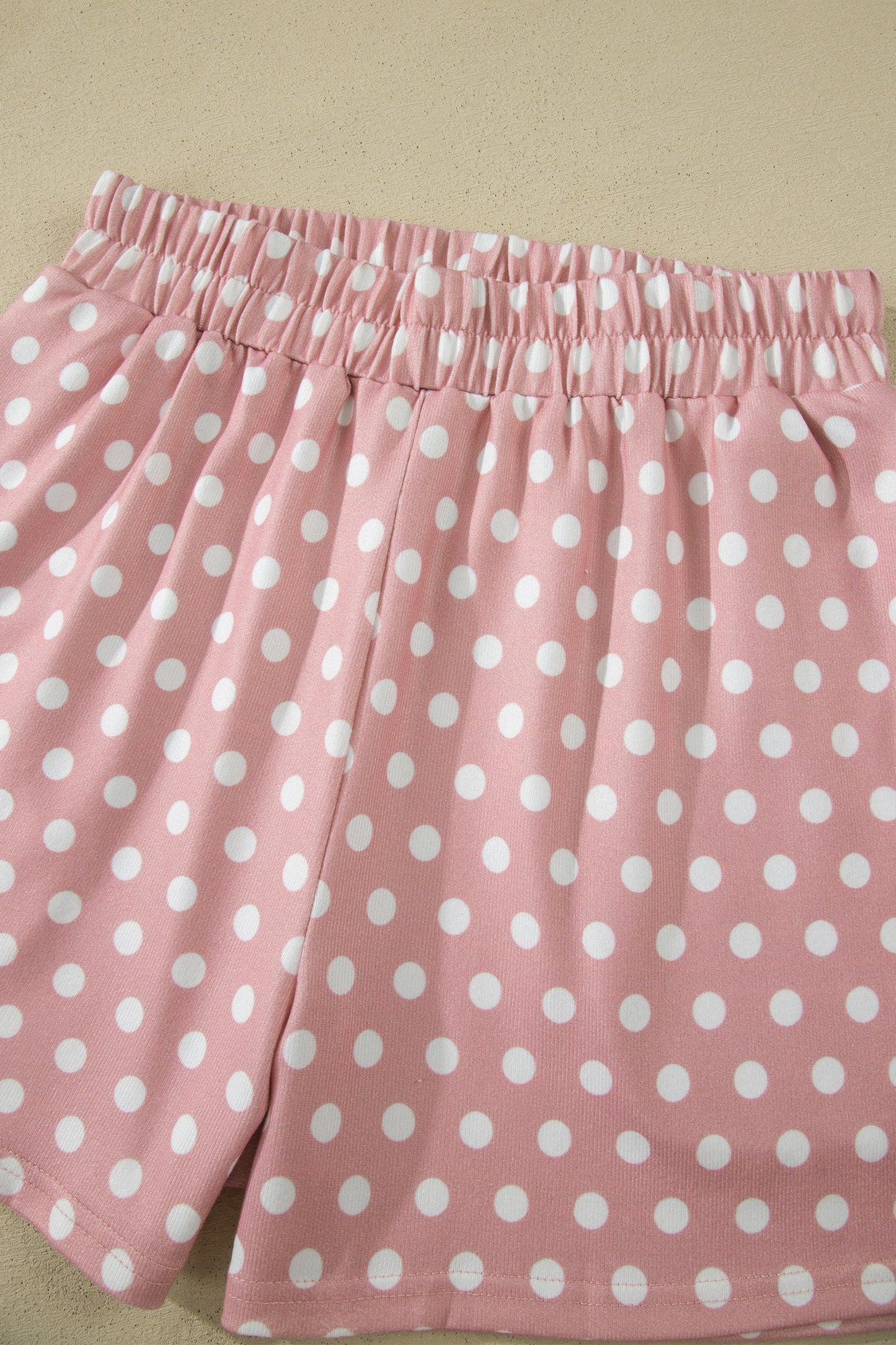 Polka Dot Relaxed Top & Drawstring Shorts Set