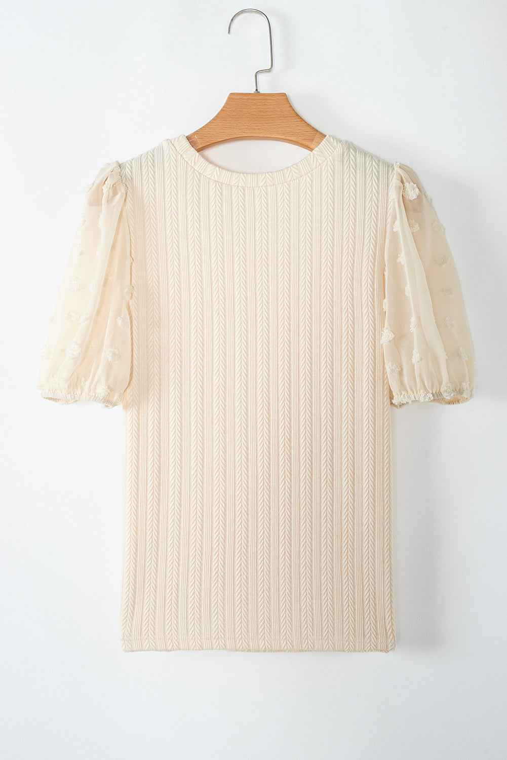Violet Puff Sleeve Textured Blouse