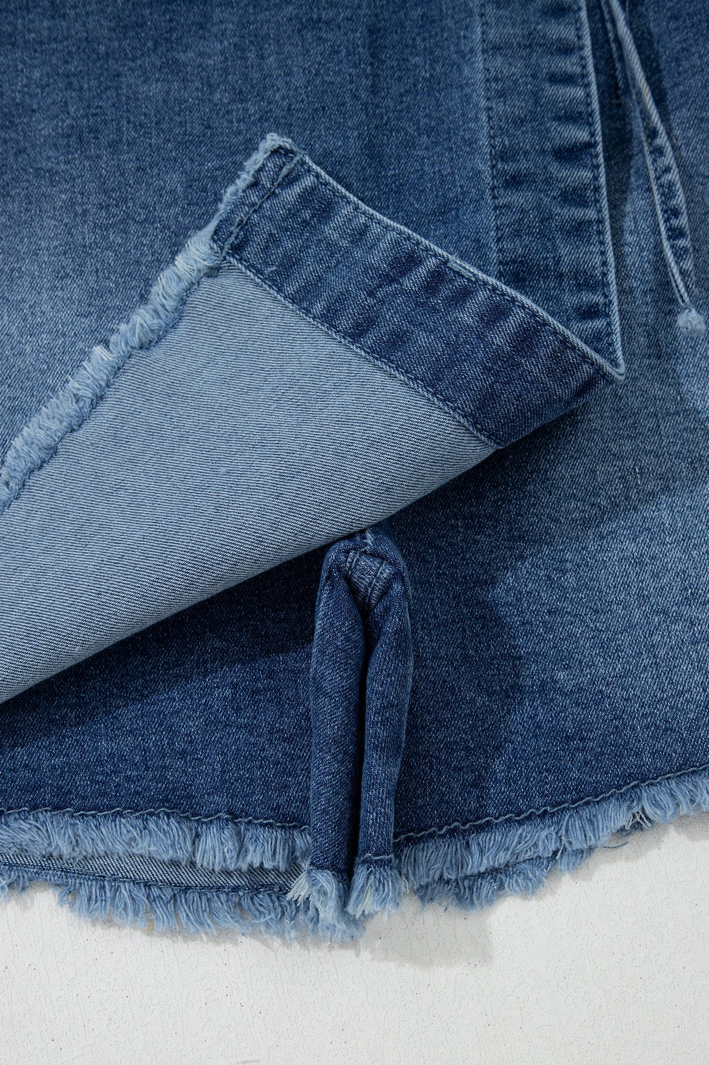 Denim Wrapped Tie Waist Skort