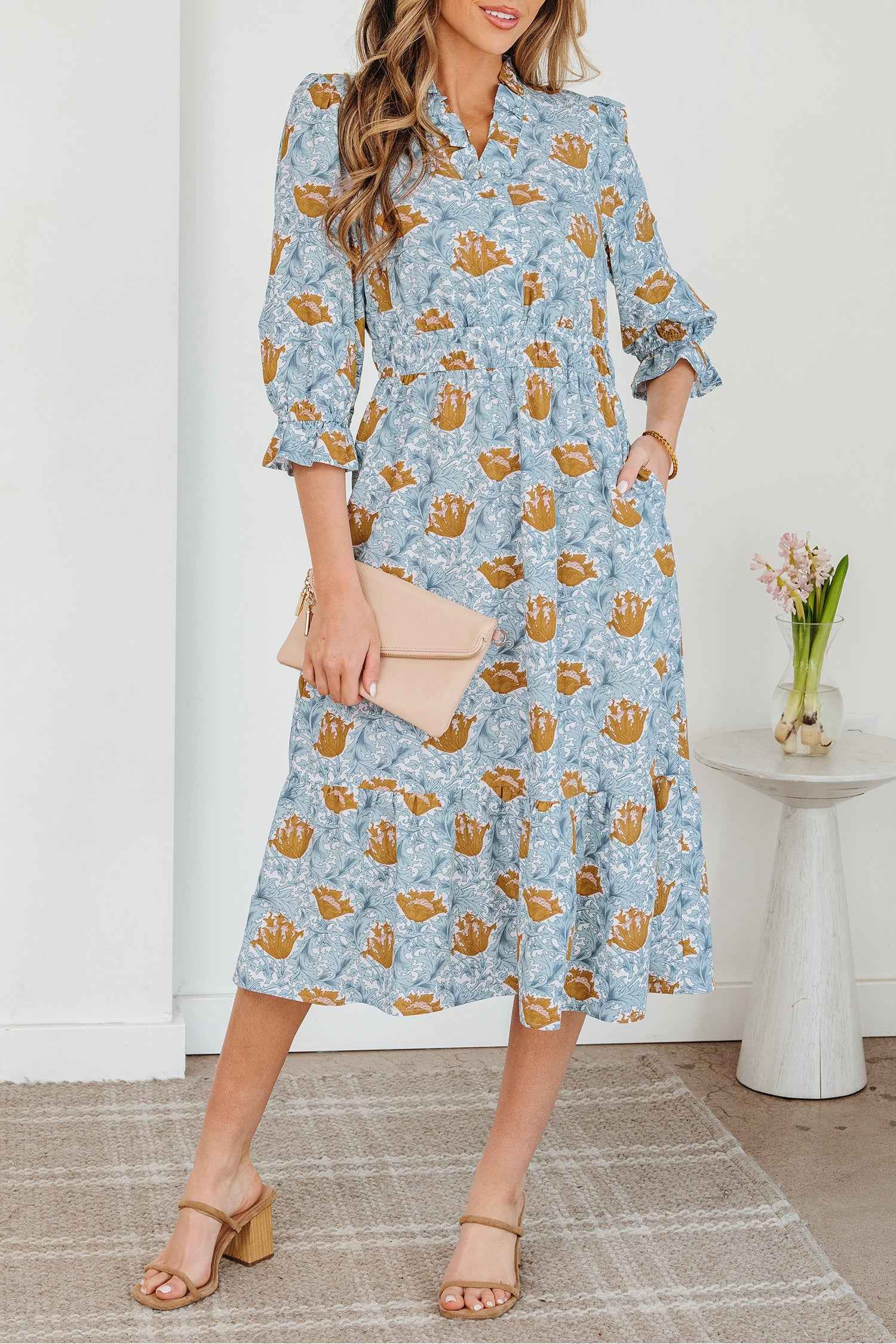 Rosalee Bracelet Sleeve Long Dress