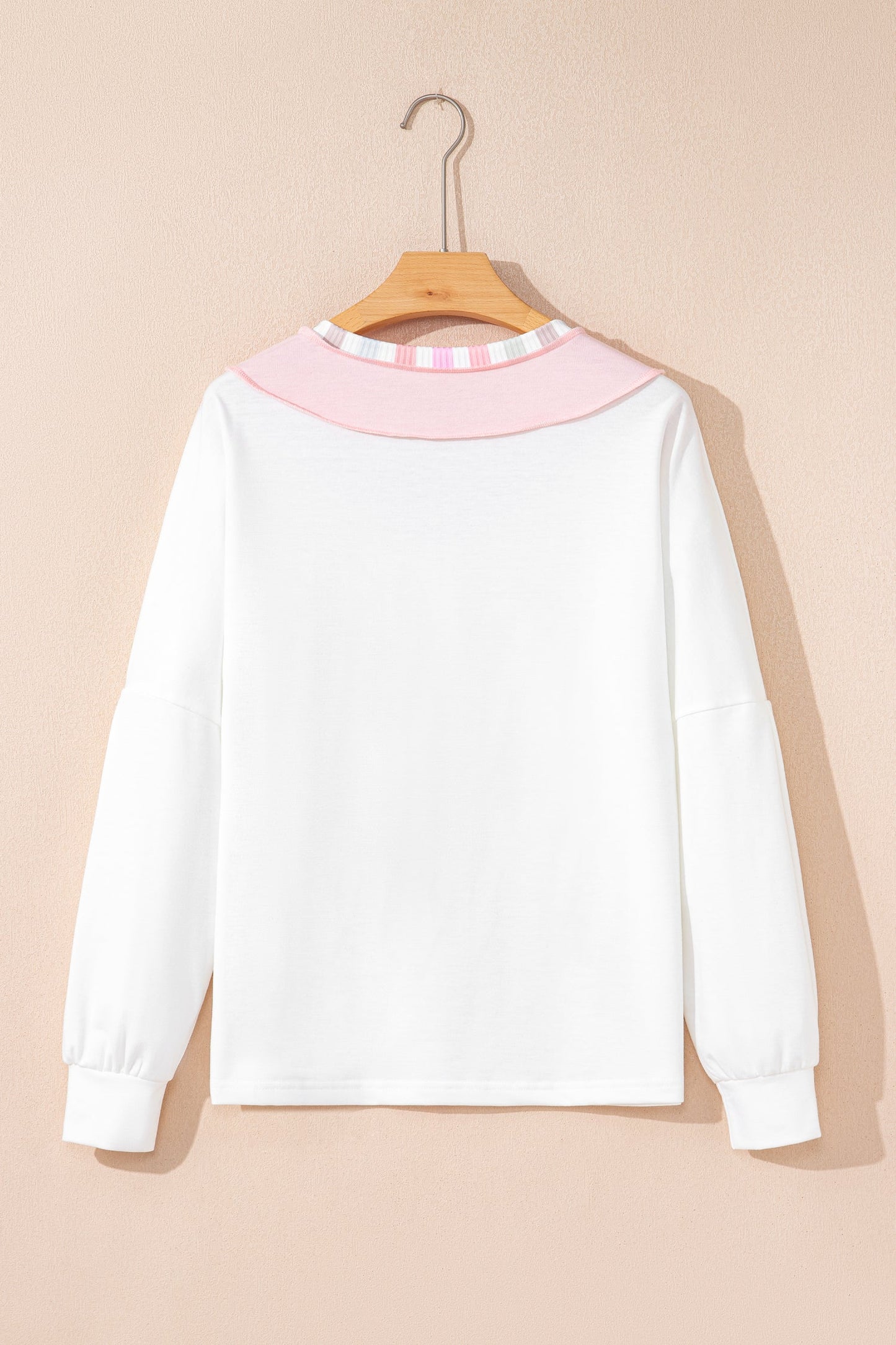 Colorblock Stripe V-Neck Long Sleeve Top