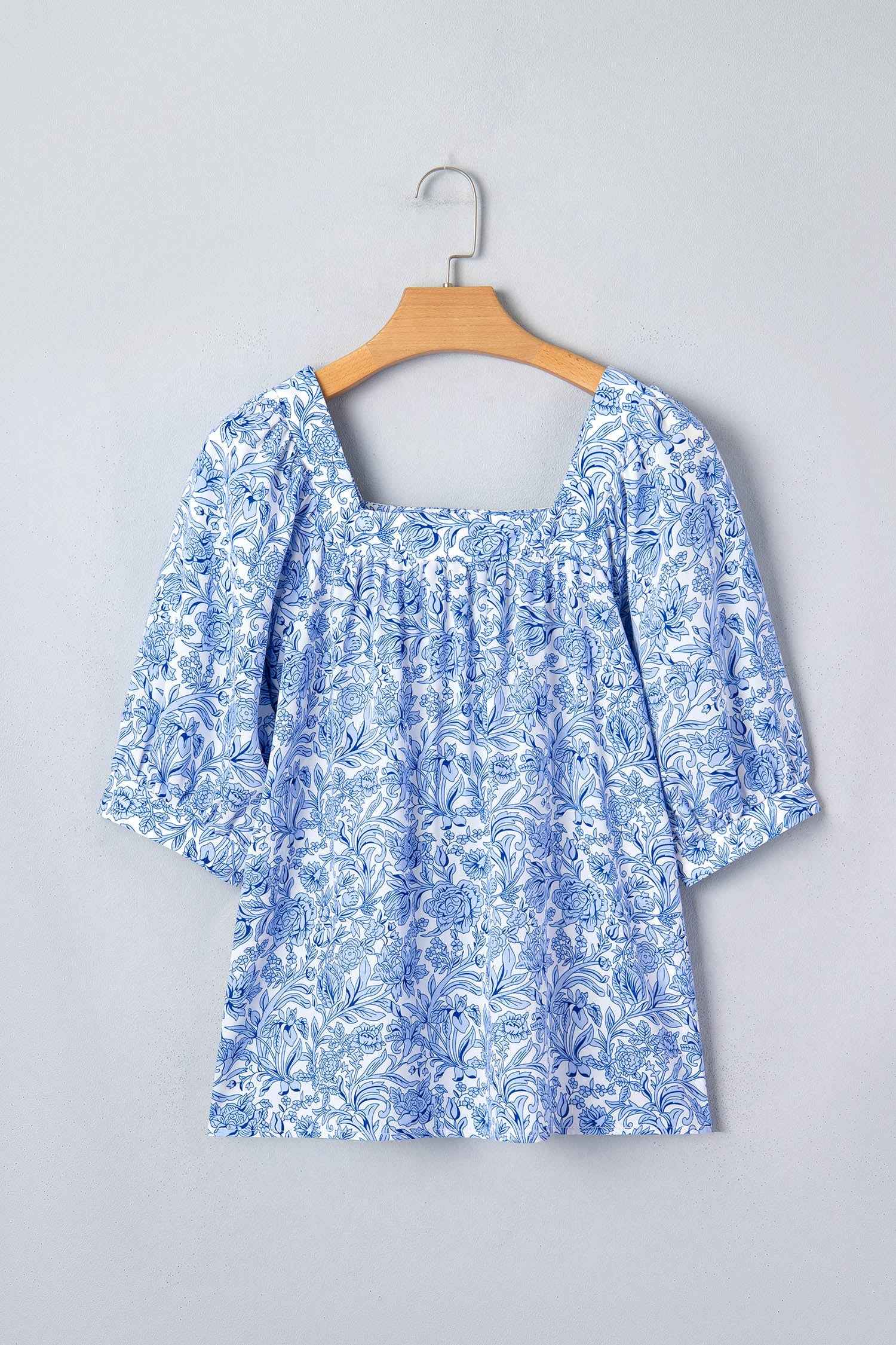 Lyanna Sleeve Pleated Floral Blouse