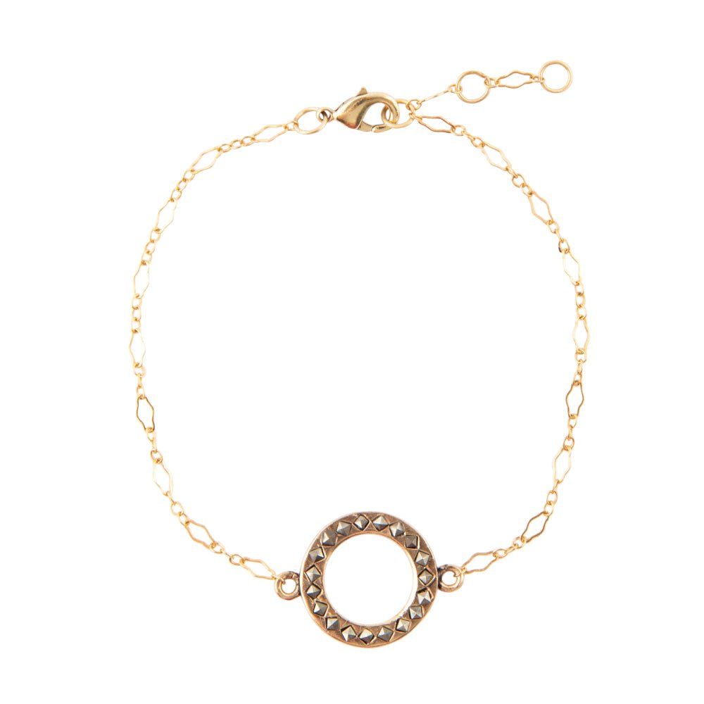 Delicate Stones Line Bronze Bracelet