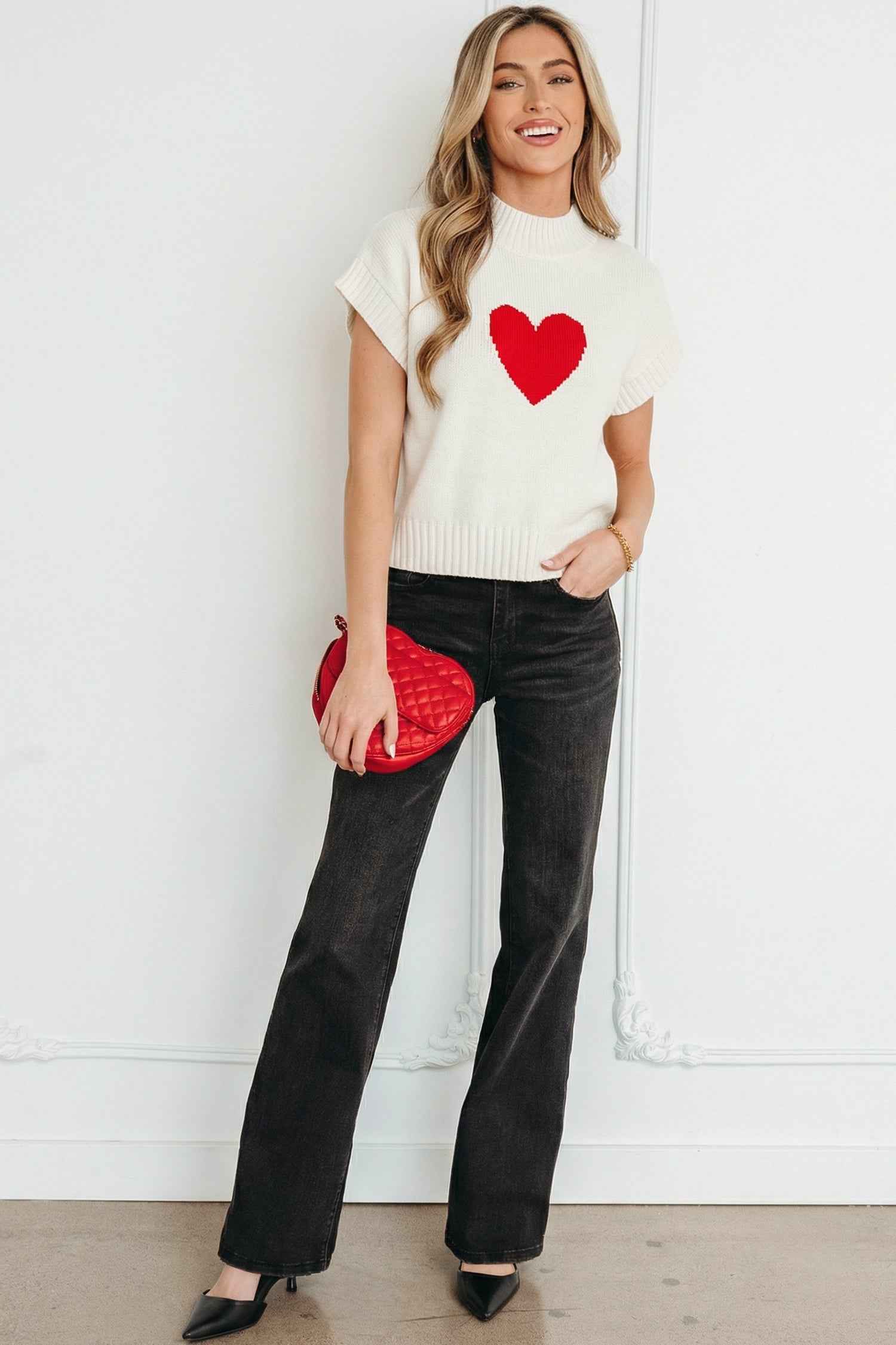 Adele Cropped Short Sleeve Sweater
