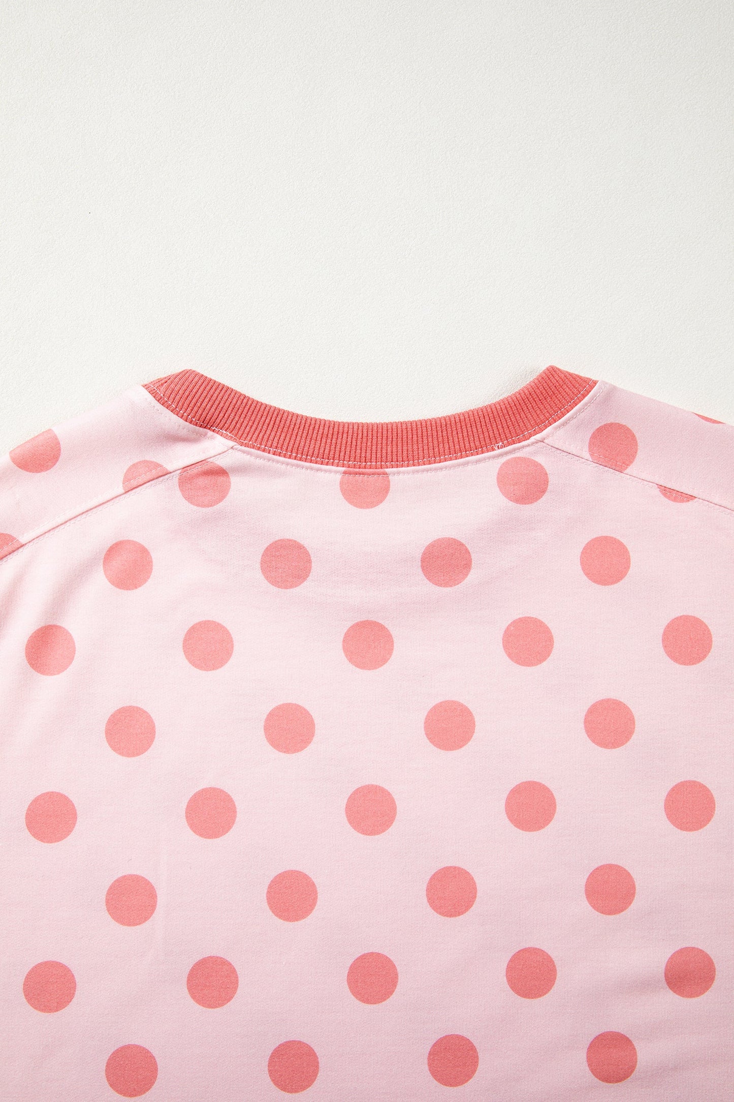 Colorblock Polka Dot Short Sleeve Tee