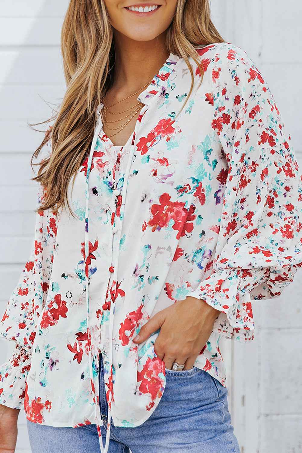Mckenna Cakewalk Floral Smocked Blouse