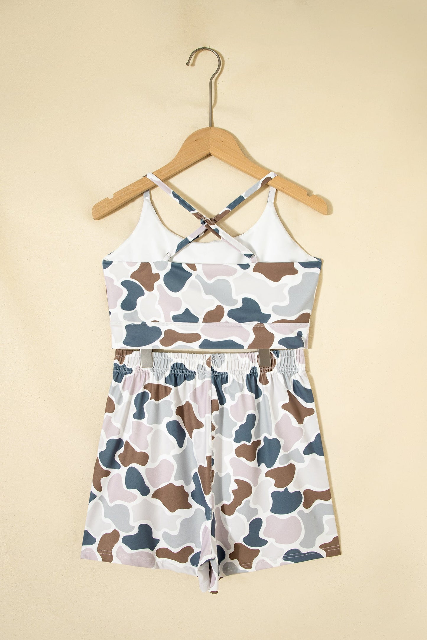 Camo Cropped Tank & Shorts Athleisure Set