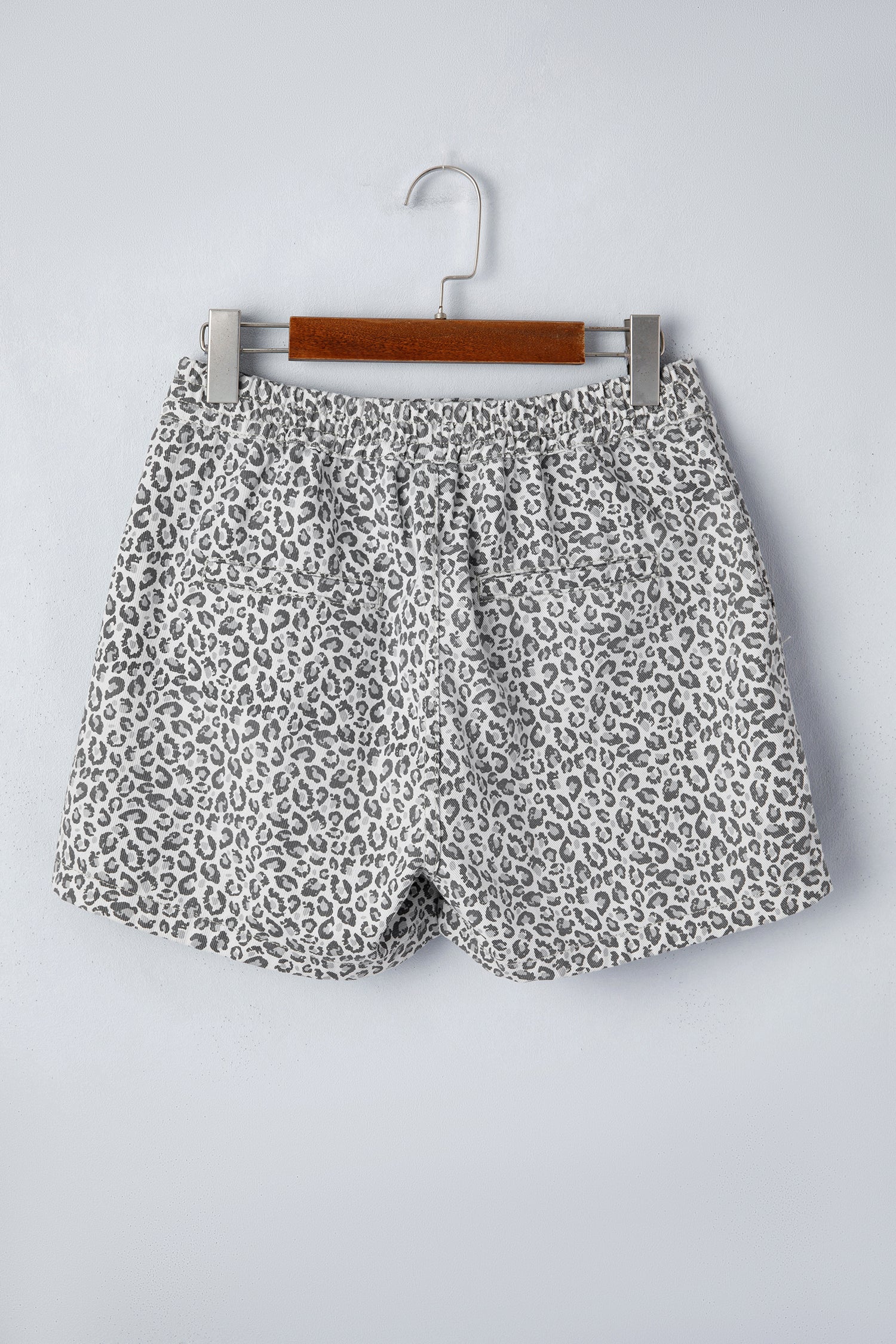 Leopard Denim Wrap Front Shorts