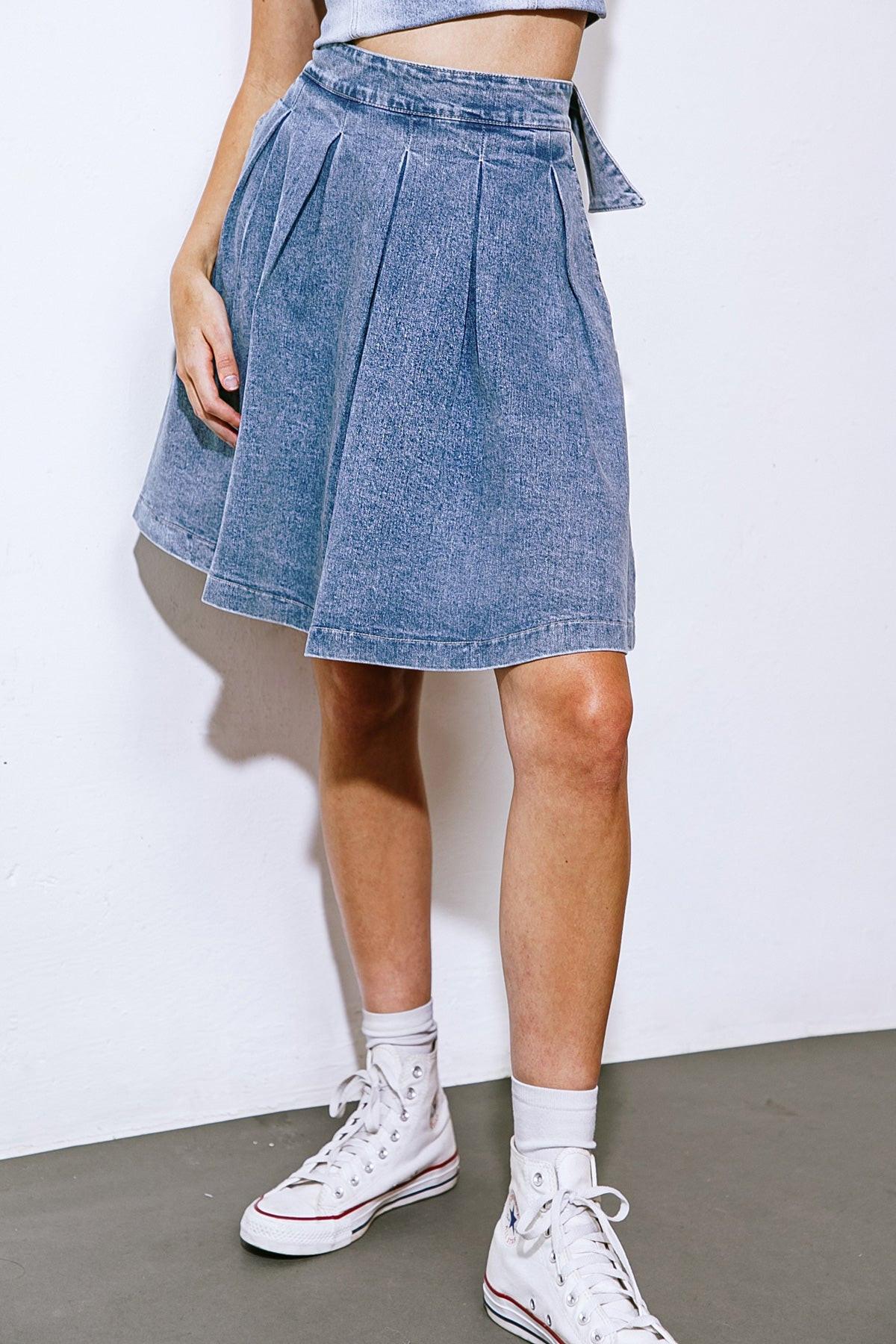 Your Eyes on Mine Denim Mini Skirt