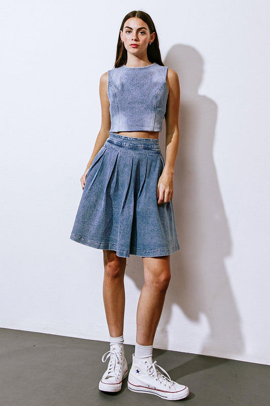Your Eyes on Mine Denim Mini Skirt