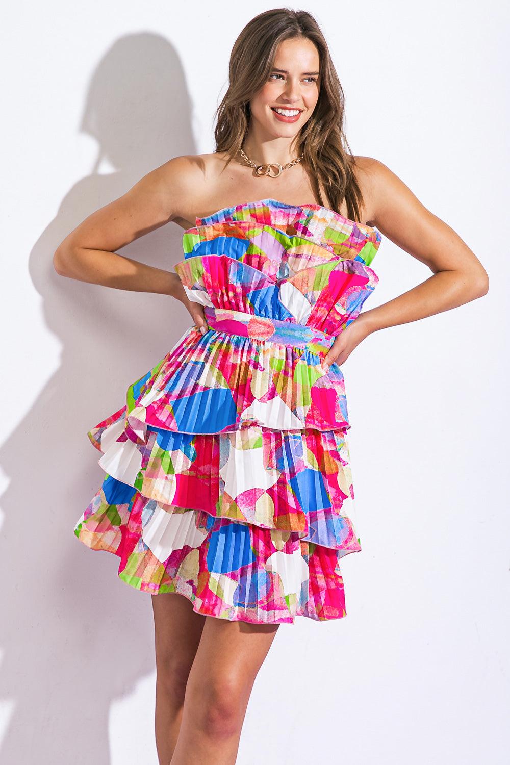 Paradise Palms Woven Mini Dress